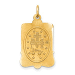 14k Solid Polished/Satin Large Rectangle Framed Miraculous Medal