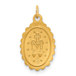 14k Solid Polished/Satin Small Oval Scalloped Miraculous Medal