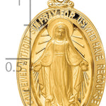 14k Solid Polished/Satin Large Oval Miraculous Medal