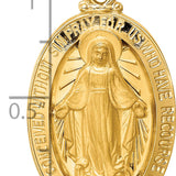 14k Solid Polished/Satin Large Oval Miraculous Medal