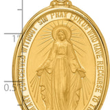 14k Solid Polished/Satin Extra Large Oval Miraculous Medal