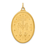 14k Solid Polished/Satin Extra Large Oval Miraculous Medal