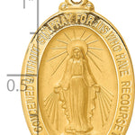 14k Solid Polished/Satin Medium Oval Miraculous Medal