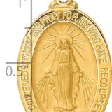 14k Solid Polished/Satin Medium Oval Miraculous Medal
