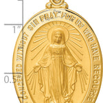 14k Solid Polished/Satin Large Oval Miraculous Medal