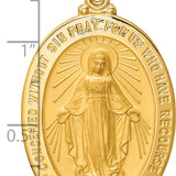 14k Solid Polished/Satin Large Oval Miraculous Medal
