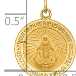 14k Solid Polished/Satin Round Miraculous Medal