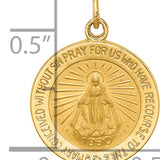 14k Solid Polished/Satin Round Miraculous Medal