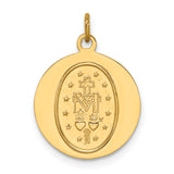 14k Solid Polished/Satin Round Miraculous Medal