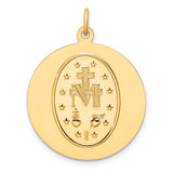 14k Solid Polished/Satin Round Miraculous Medal