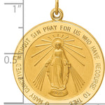 14k Solid Polished/Satin Round Miraculous Medal