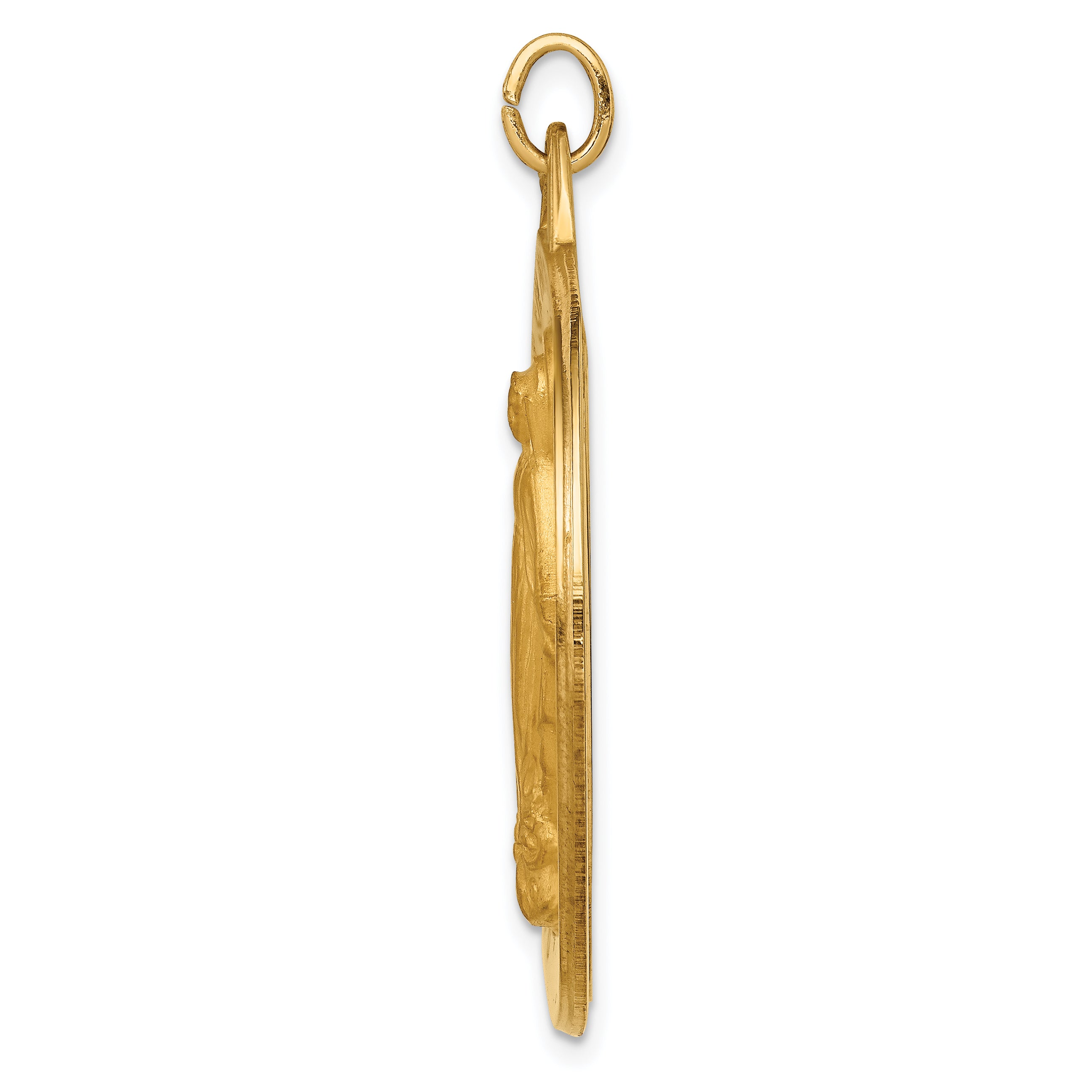 14k Solid Polished/Satin Large Round Miraculous Medal