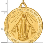 14k Solid Polished/Satin Large Round Miraculous Medal