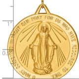 14k Solid Polished/Satin Large Round Miraculous Medal