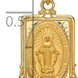 14k Solid Polished/Satin Rectangular Miraculous Medal