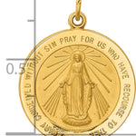 14k Solid Polished/Satin Medium Round Miraculous Medal