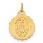 14k Solid Polished/Satin Tiny Round Scalloped Miraculous Medal