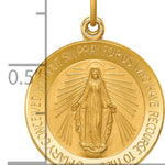 14k Solid Polished/Satin Small Round Miraculous Medal