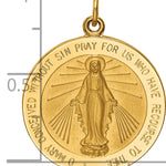 14k Solid Polished/Satin Large Round Miraculous Medal