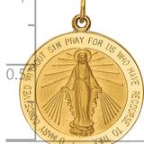 14k Solid Polished/Satin Large Round Miraculous Medal