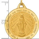 14k Solid Polished/Satin Extra Large Round Miraculous Medal