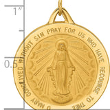 14k Solid Polished/Satin Extra Large Round Miraculous Medal