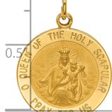 14K Solid Small Queen Of Holy Scapular Reversible Medal