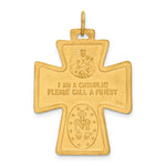 14k Solid Polished/Satin Large 4-Way Medal Cross