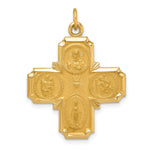 14k Solid Polished/Satin Medium 4-Way Medal