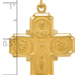 14k Solid Polished/Satin Medium 4-Way Medal