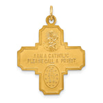 14k Solid Polished/Satin Medium 4-Way Medal
