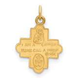14k Solid Satin Small 4-Way Medal