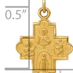 14k Solid Satin Small 4-Way Medal