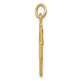 14k Solid Polished/Satin Small 4-Way Medal