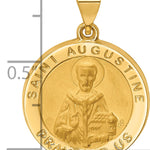 14k Hollow Polished/Satin Round St. Augustine Medal