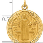14k Solid Polished/Satin Round Reversible St. Benedict Medal