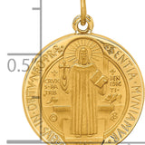 14k Solid Polished/Satin Round Reversible St. Benedict Medal