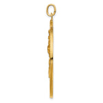14k Solid Polished/Satin Extra Large Cut-out St. Christopher Medal