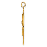 14k Solid Polished/Satin Extra Large Cut-out St. Christopher Medal