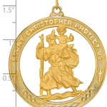 14k Solid Polished/Satin Extra Large Cut-out St. Christopher Medal