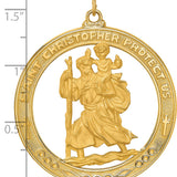 14k Solid Polished/Satin Extra Large Cut-out St. Christopher Medal