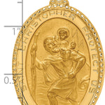14K Solid Polished/Satin Beaded Edge St. Christopher Medal
