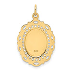 14k Solid Polished/Satin Medium Fancy Pierced Oval St. Christopher Medal
