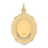 14k Solid Polished/Satin Medium Fancy Pierced Oval St. Christopher Medal