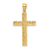 14K Nugget Cross Pendant