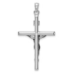14k White Gold Hollow Crucifix Pendant