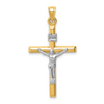 14k Two-tone Hollow Crucifix Pendant