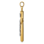 14k Two-tone Hollow Crucifix Pendant