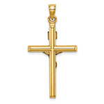 14k Two-tone Hollow Crucifix Pendant