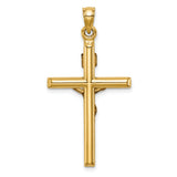 14k Two-tone Hollow Crucifix Pendant